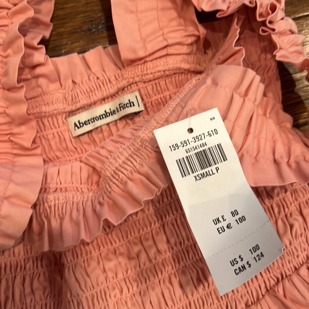 Abercrombie & Fitch Pink Tiered Maxi Dress